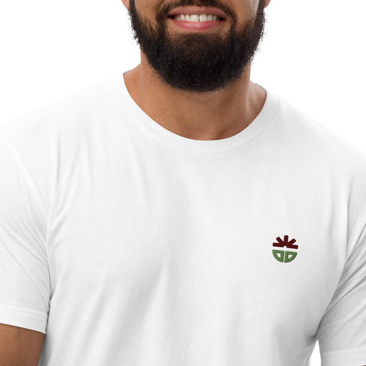 DredLoc Men's Fitted T-Shirt Embroidered DELOC Design white