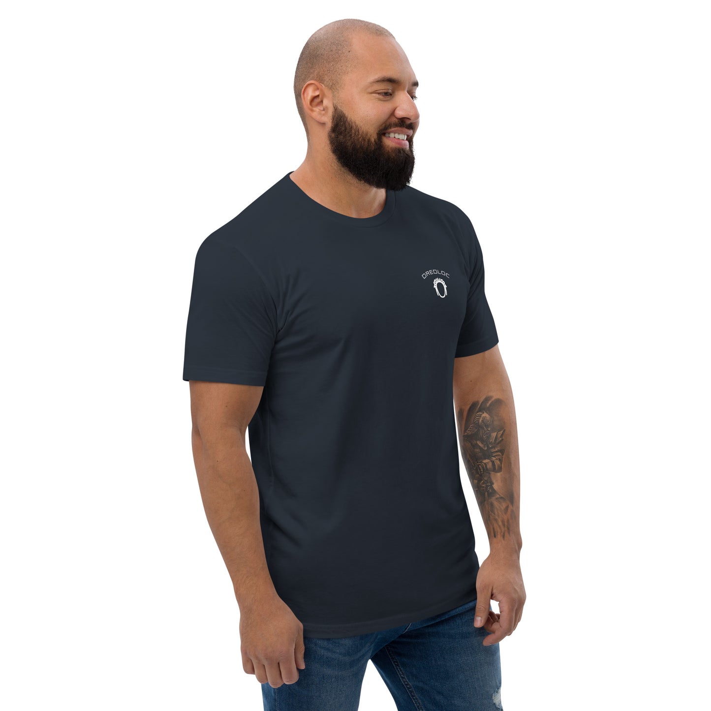 DredLoc Men's Fitted Dark Blue T-Shirt - Printed Design