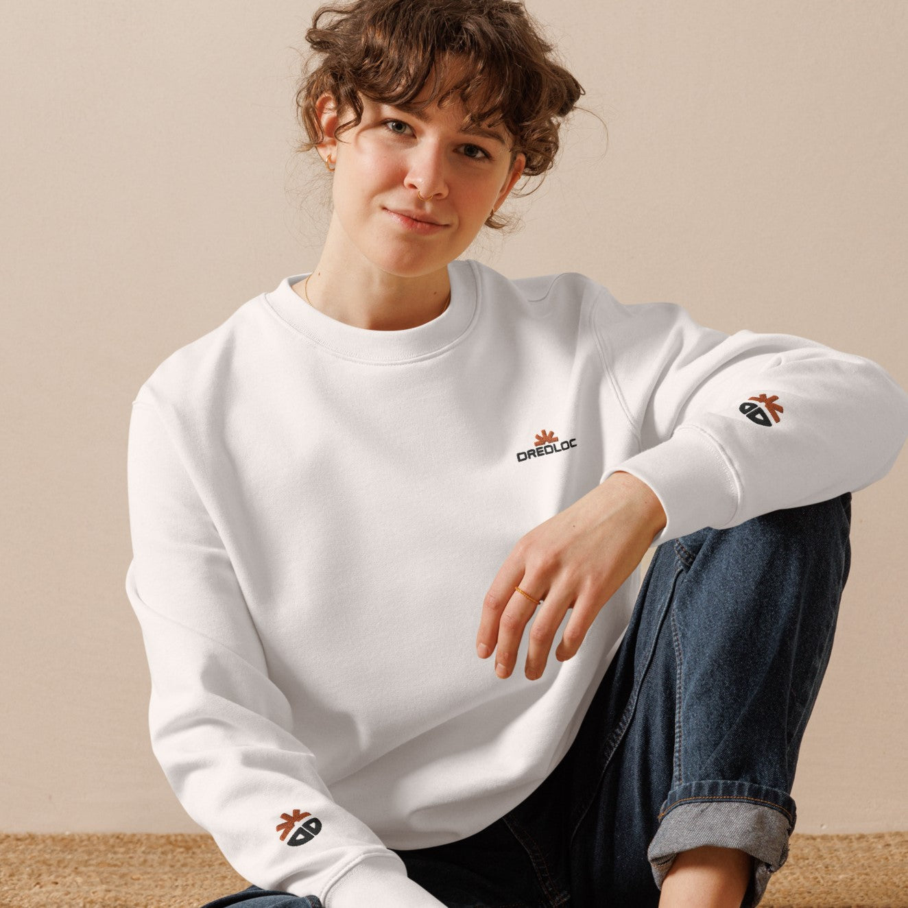 DredLoc Unisex eco sweatshirt White