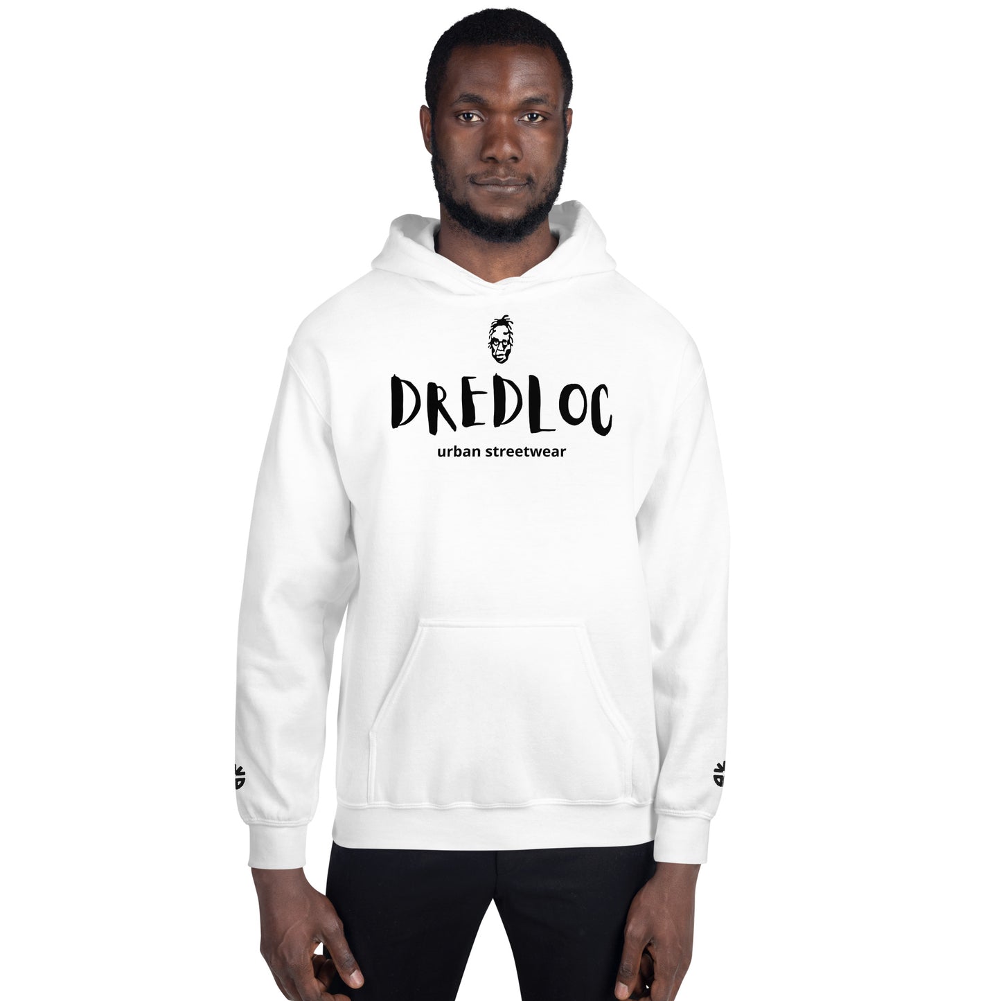 DredLoc Unisex Hoodie Front print and Embroidered Cuffs -  9 colour choices