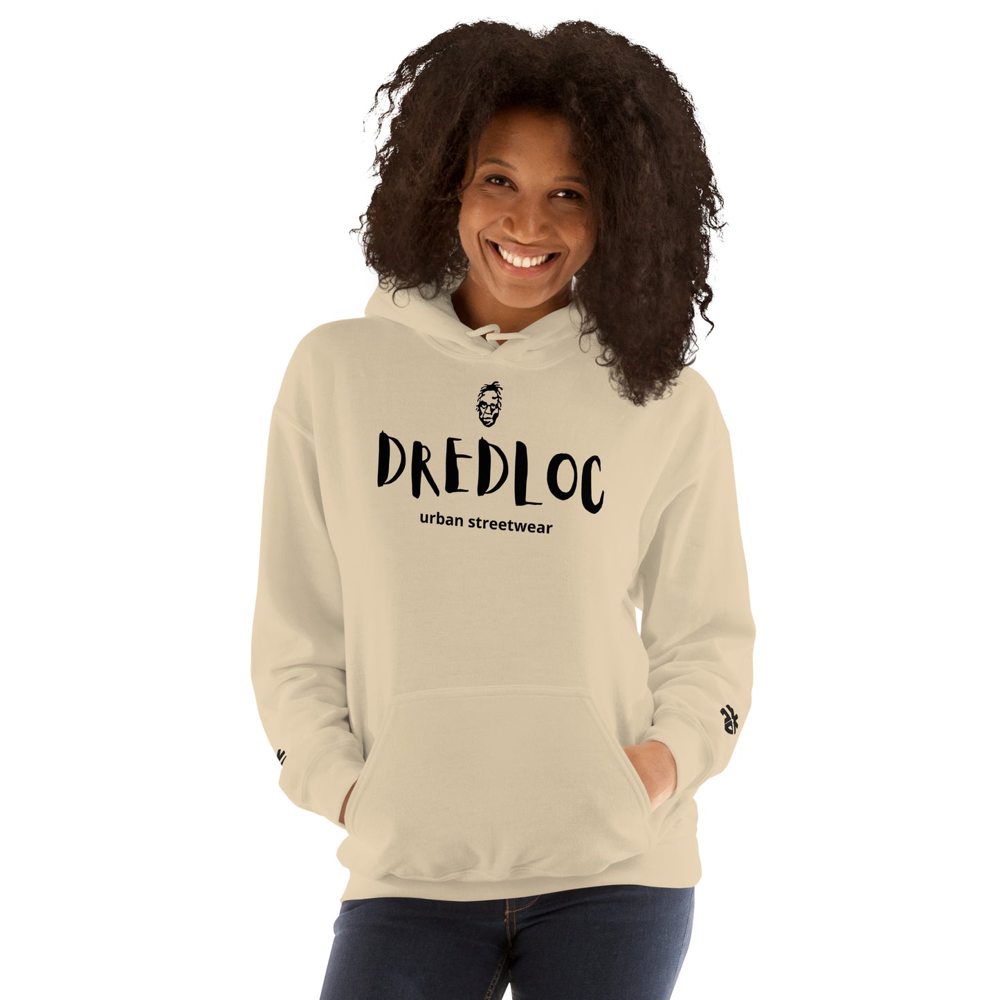 DredLoc Unisex Hoodie Front print and Embroidered Cuffs -  9 colour choices