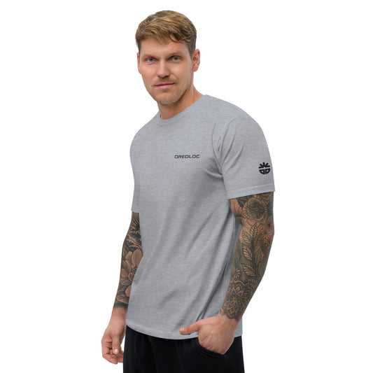 DredLoc Men's Fitted Grey T-Shirt Embroidered  Design