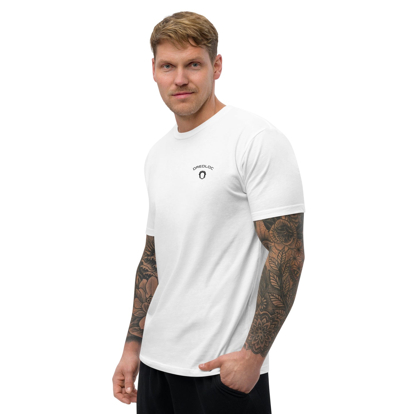 DredLoc Men's Fitted White T-Shirt - Printed Design