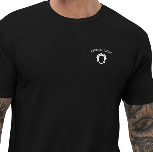 DredLoc Men's Fitted Black T-Shirt - Printed Design