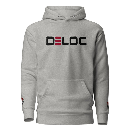 DredLoc Pullover Hoodie DELOC Print Logo - Embroidered Cuffs - Grey