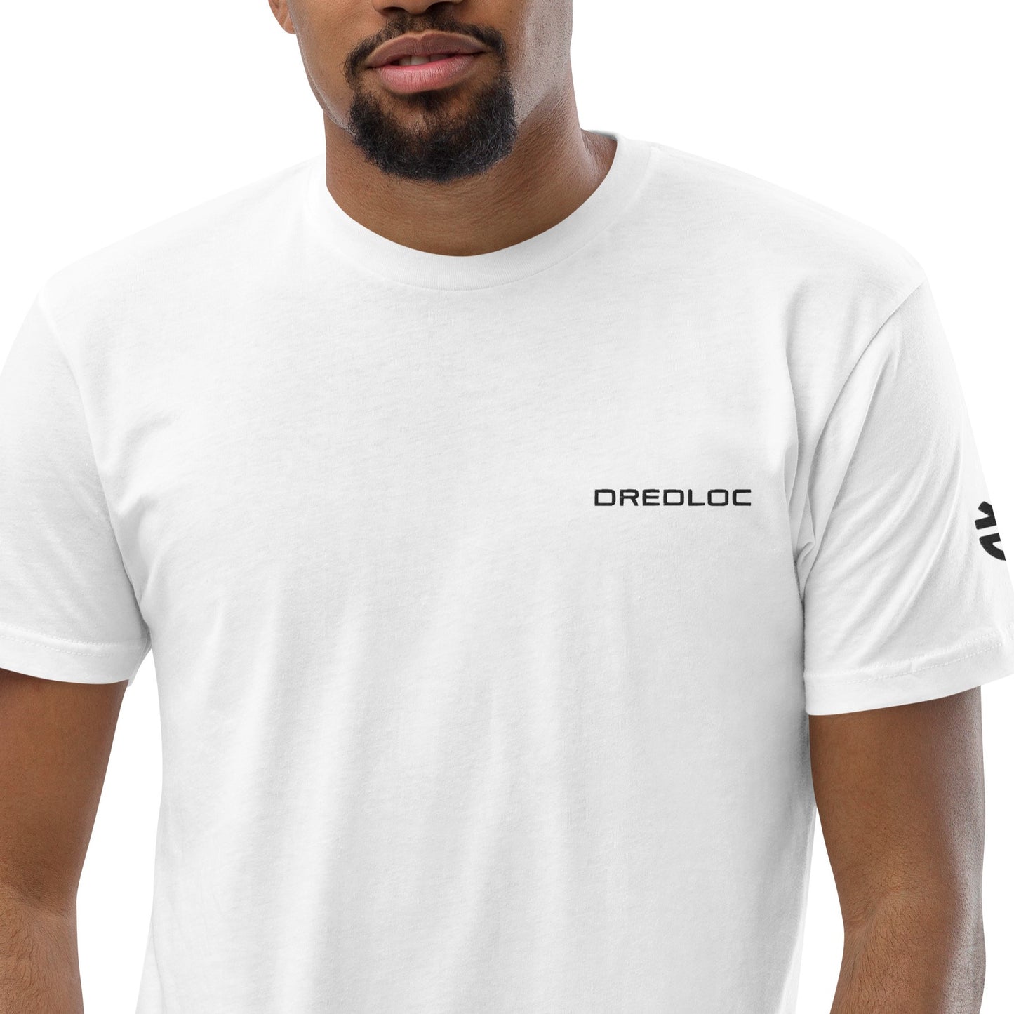 DredLoc Men's Fitted T-Shirt Embroidered  Design  white