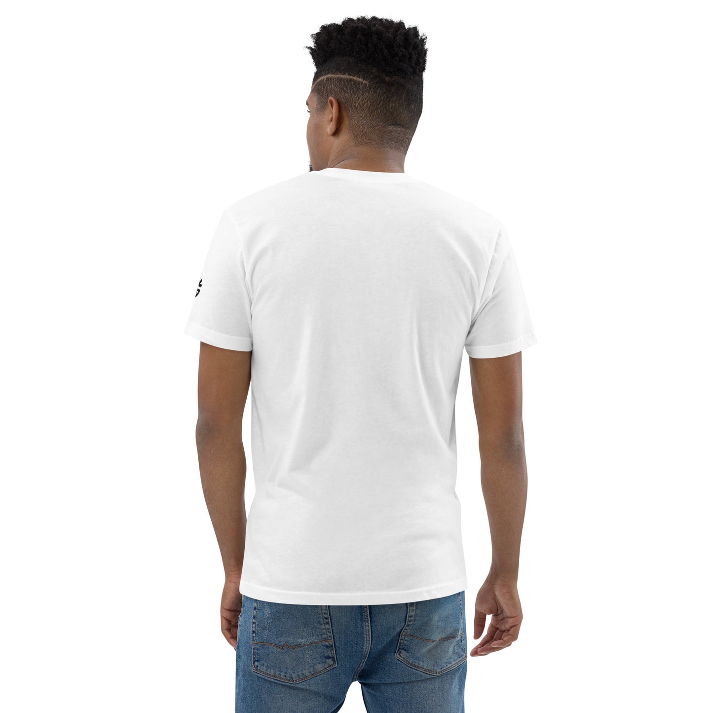 DredLoc Men's Fitted T-Shirt Embroidered  Design  white